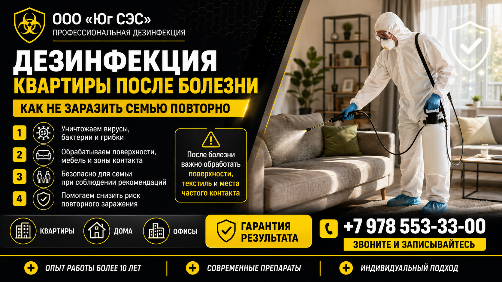 Дезинфекция после смерти человека: профессиональная обработка | ООО «Юг СЭС»